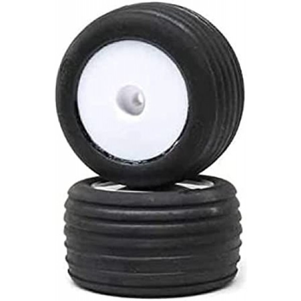 Losi Directional Tires, FR, Mntd, Wht (2): Mini-T 2.0