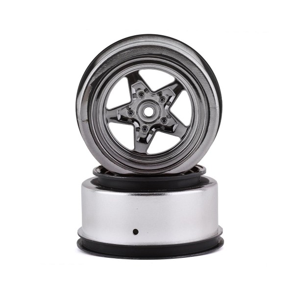 Losi 22S Drag Rear Wheels, Black Chrome (2)