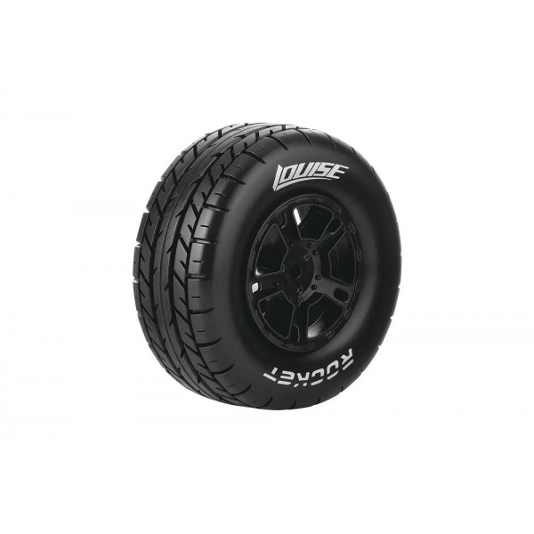 Louise RC SC-Rocket 1/10 Short Course Tires, Soft, 12, 14 & 17mm Removable Hex on Black Rim (2)
