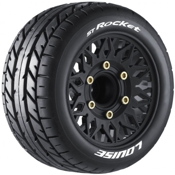 Louise RC St-Rocket Soft 1/10 Pre-Mounted Stadium Truck Tire, 0 & 1/2" Offset (2)