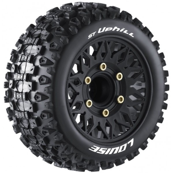 Louise RC St-Uphill Pre-Mounted Soft 1/10 Stadium Truck Tires, 0 & 1/2" Offset (2)