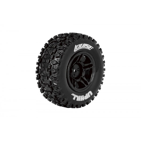 Louise RC SC-Uphill 1/10 Short Course Tires, Soft, 12, 14 & 17mm Removable Hex on Black Rim (2)