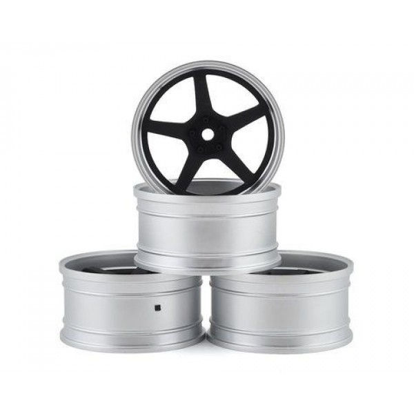 Max Speed Technologies MST GT Offset Changeable Wheels, Matte Silver/Black (4)