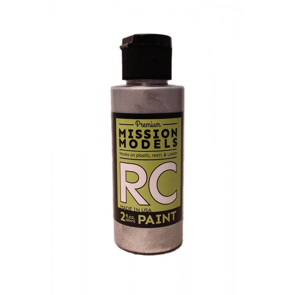 Mission Models Water-based RC Paint, 2 oz Bottle, Chrome