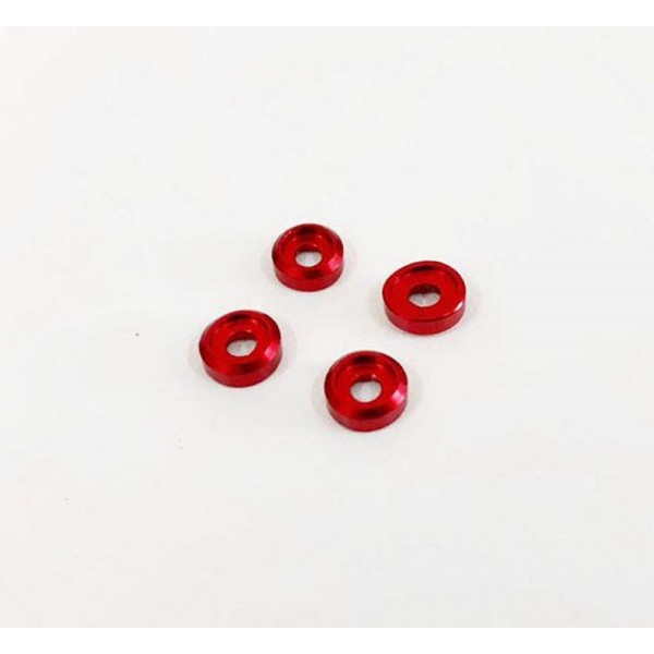 NEXX Racing CNC Aluminum 2mm Washers, Red (4)