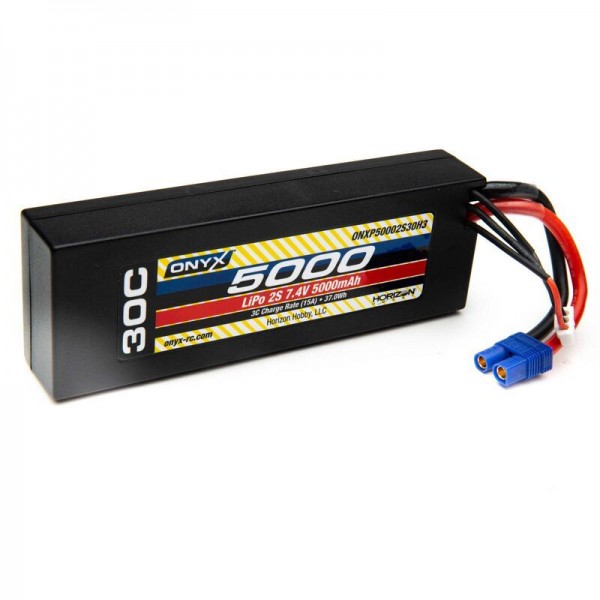 Onyx 5000mAh 2S 7.4V 30C LiPo CASE, EC3