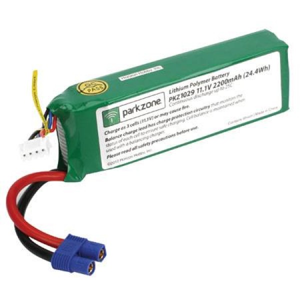 Park Zone LiPo Battery 2200mAh 25C 11.1V (3S) with EC3 Connector