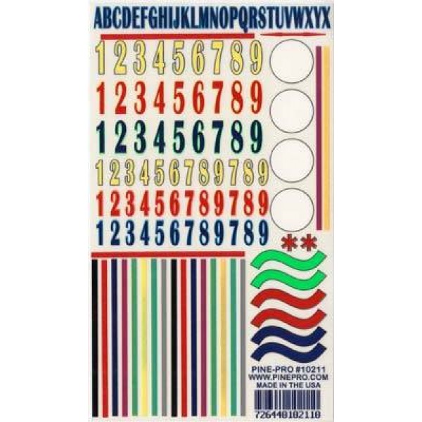 10211 Numbers/Stripes Decal 5x8