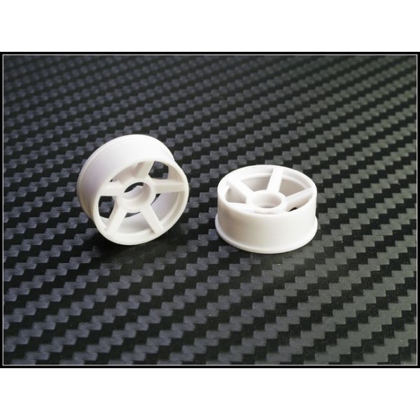 PN Racing Mini-Z 2WD Machine Cut 5 Spoke Front Wheels F0, White (2)