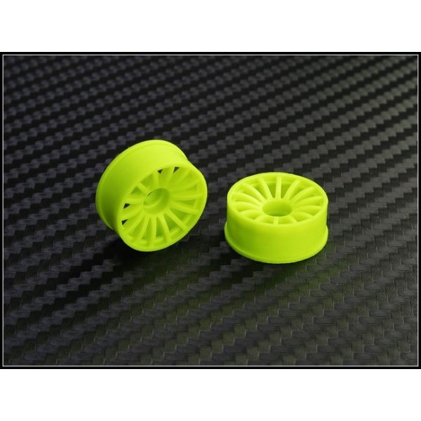 PN Racing Mini-Z 2WD Machine Cut 16 Spoke F0 Front Wheels, Yellow (2)