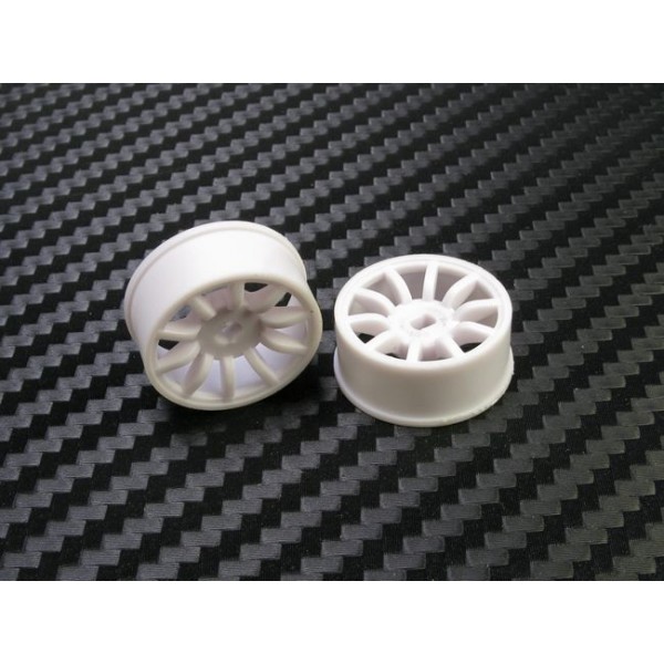 PN Racing Mini-Z AWD Machine Cut 10 Spoke Front Wheel F0 White
