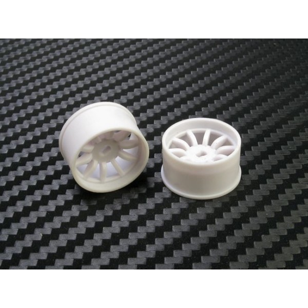 PN Racing Mini-Z AWD Machine Cut 10 Spoke Rear Wheel R1 White