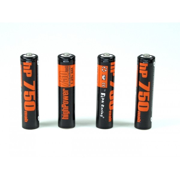 PN Racing Rechargeable AAA Battery, High Power 750mah Ni-MH (4)