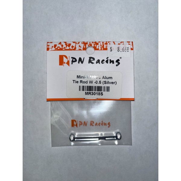 PN Racing Mini-Z MR03 Aluminum Toe Out Tie Rod W -0.5, Silver
