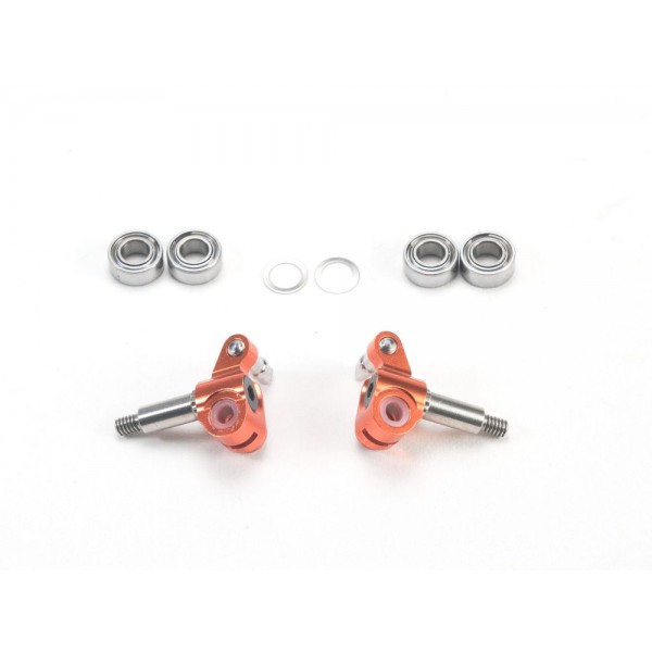 PN Racing Mini-Z MR03 Aluminum Adjustable Axle Low Down Knuckles, Orange (2)