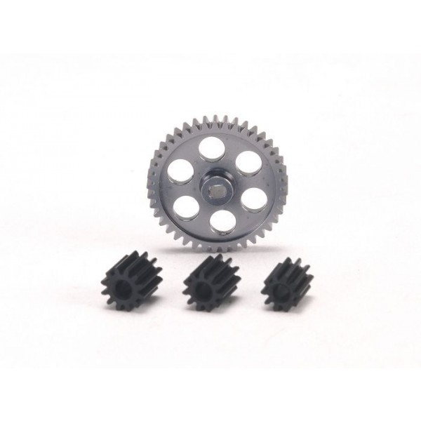 PN Racing Machine Cut Alloy Spur Gear, 41T, Delrin Pinions 64P (SCX24)