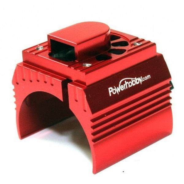 Power Hobby Aluminum 1/8 Motor Heatsink & Cooling Fan, Red