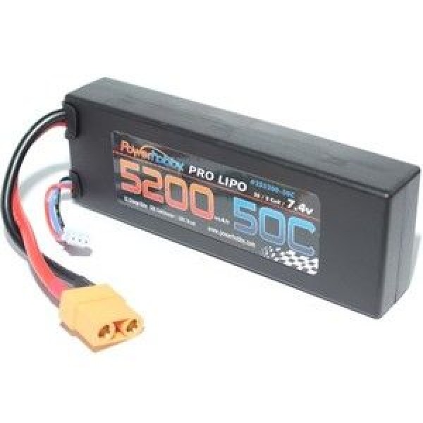 Power Hobby 5200mAh 7.4V 2S 50C LiPo Battery with Hardwired XT90 Connector
