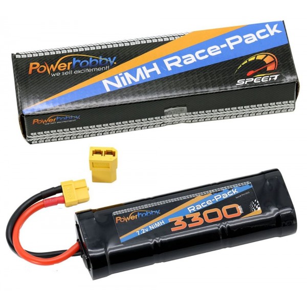 Power Hobby 7.2V 6-Cell 3300mAh NiMH Flat Battery w/XT60 & TRX HC Plug
