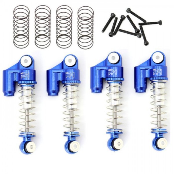 Powerhobby Aluminum Front/Rear Threaded Mini/Micro Shocks, Blue (Axial SCX24)