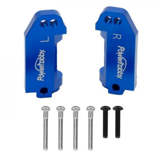 Power Hobby Aluminum Caster Blocks, Blue, fits Traxxas Slash, Rustler, Bandit, Stampede