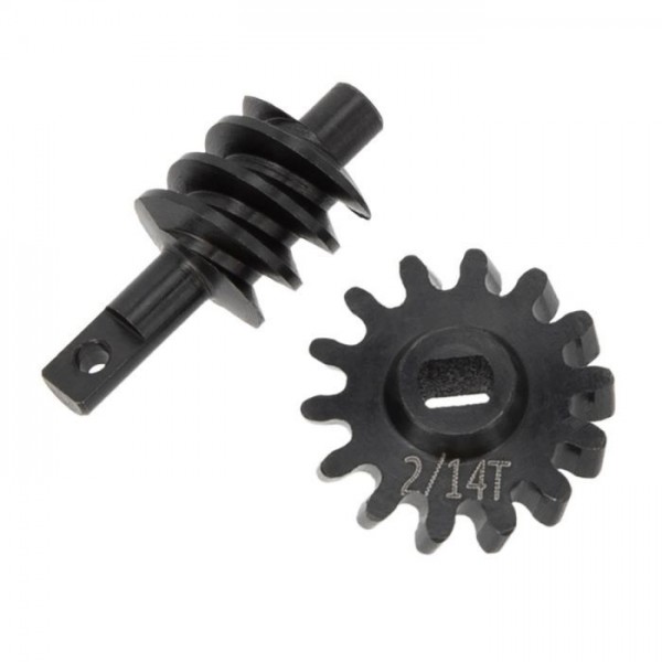 Power Hobby SCX24 Steel Overdrive Gears Diff Worm Set 2T/14T, Overdrive 23%