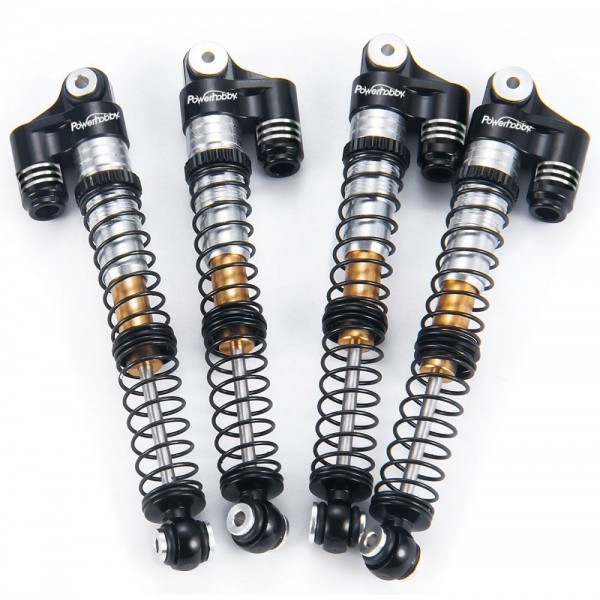 Power Hobby 1/24 Aluminum 58mm Long Travel Shocks, Black, for Axial SCX24 Jeep, Bronco