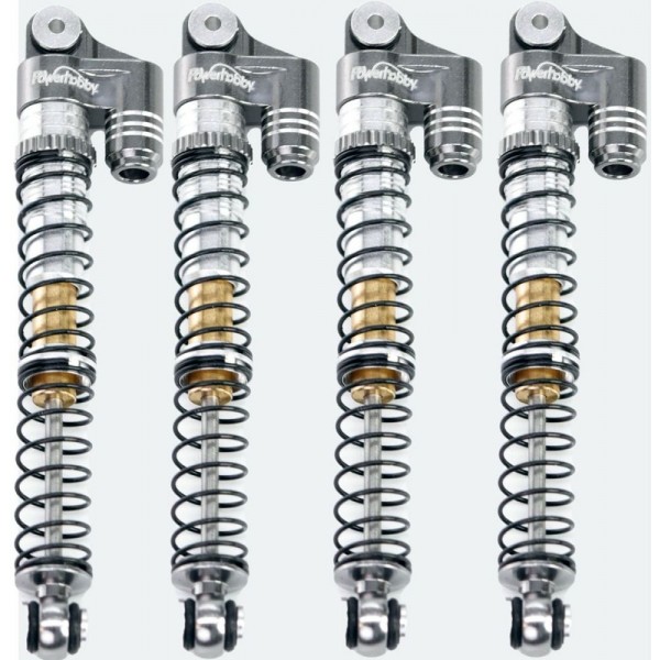 Power Hobby 1/24 Aluminum 58mm Long Travel Shocks, Gray, for Axial SCX24 Jeep, Bronco