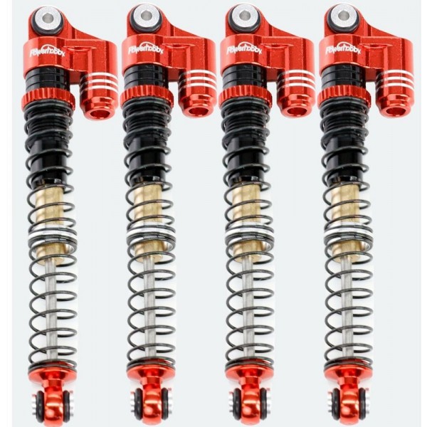 Power Hobby 1/24 Aluminum 58mm Long Travel Shocks, Red (SCX24 Jeep, Bronco) (4)