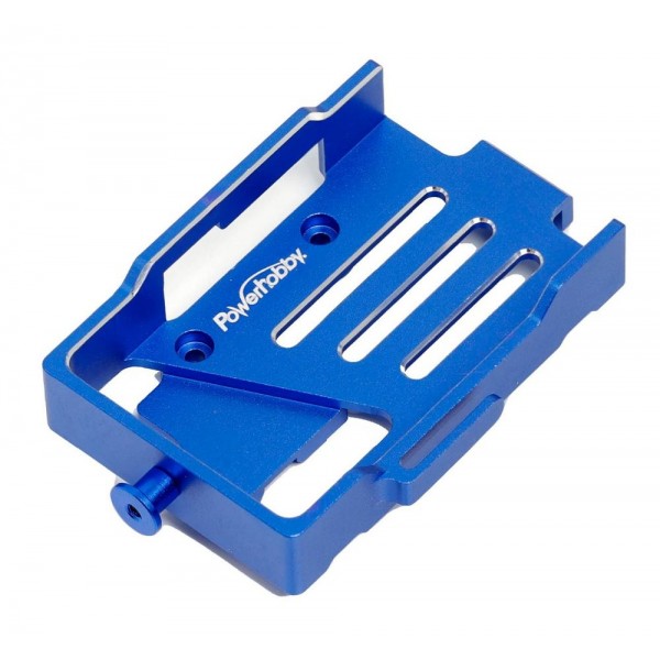 Power Hobby Aluminum Battery Mount Plate, Blue (1/18 Bronco Defender)