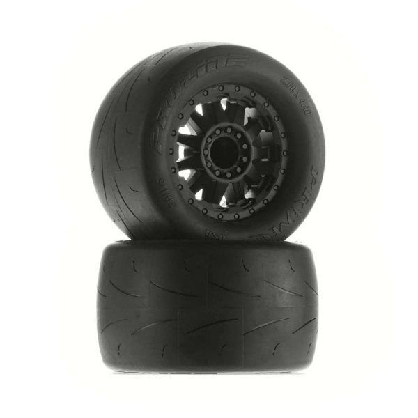  Pro-Line Prime 2.8" Street Tires Mounted on F-11 Black Wheels (2)