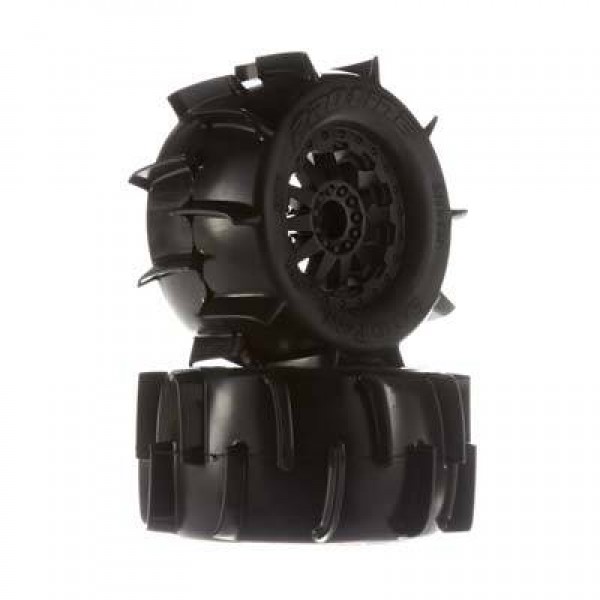 Pro-Line 1/10 Sand Paw 2.8" Sand Tires Mounted on F-11 Black Wheels (2)