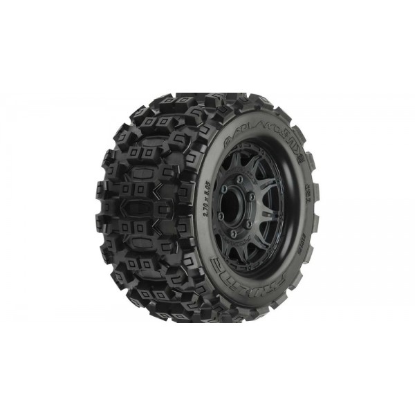 Pro-Line Badlands MX28 2.8" All Terrain Tires Mounted on Raid Black (2)