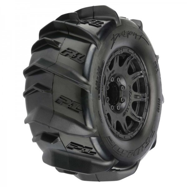 Pro-Line 1/8 Dumont F/R 3.8" MT Tires Mounted 17mm Raid Wheels (2)