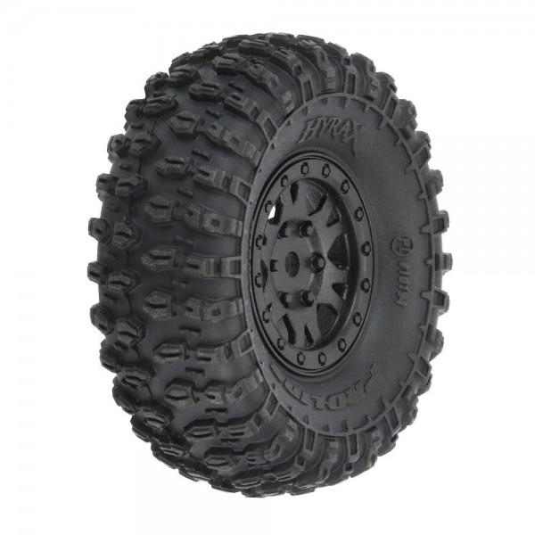 Pro-Line Front/Rear 1/24 Hyrax 1.0" Tires, Mounted on Black Impulse (4)