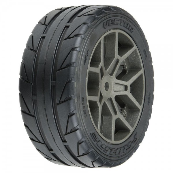 Pro-Line 1/8 Vector S3 Front/Rear 35/85 2.4" Belted Mounted Tires (Infraction/ Vendetta) (2)
