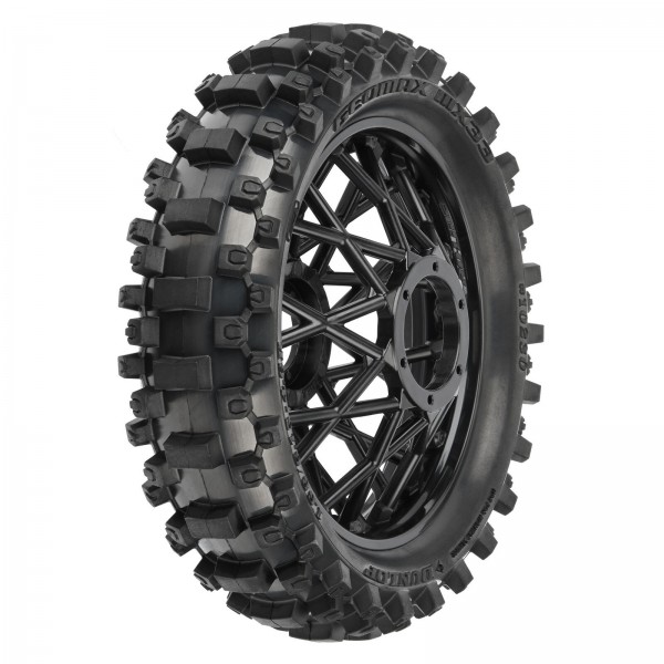 Pro-Line Dunlop Geomax MX33 V2 Bead CR4 Rear Tire MTD Bullyspoke, Black