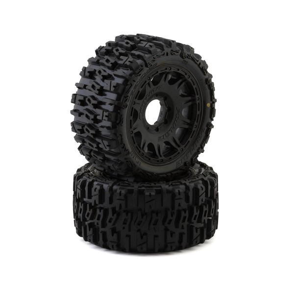 Pro-Line Front and Rear Pre-Mounted Trencher Tires with 24mm Hex, 5.7" (Black) (2)