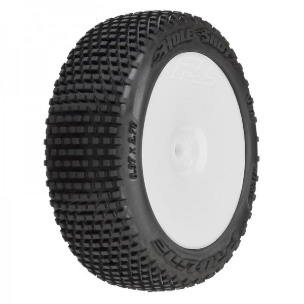 Pro-Line Hole Shot 3.0 Buggy Tires MTD Velocity White Wheels for Arrma Typhon Grom