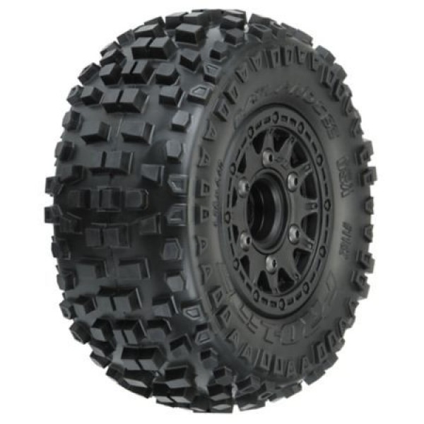 Pro-Line Badlands SC 2.2"/3.0" All Terrain Tires Mounted on Raid Black Wheels (2)