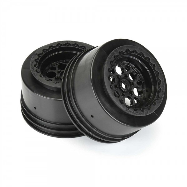Pro-Line Front/Rear Showtime+ Wide Drag 2.2"/3.0" Black Wheels (2)