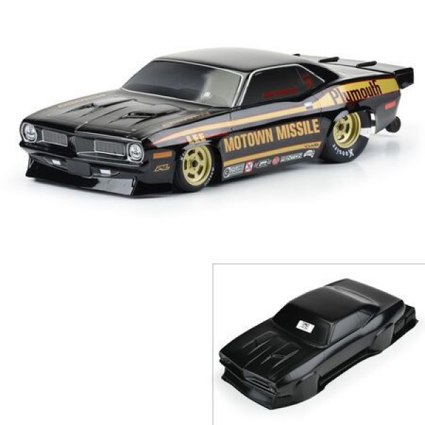 Pro-Line 1/10 1972 Plymouth Barracuda Motown Missile Black Body: Drag Car
