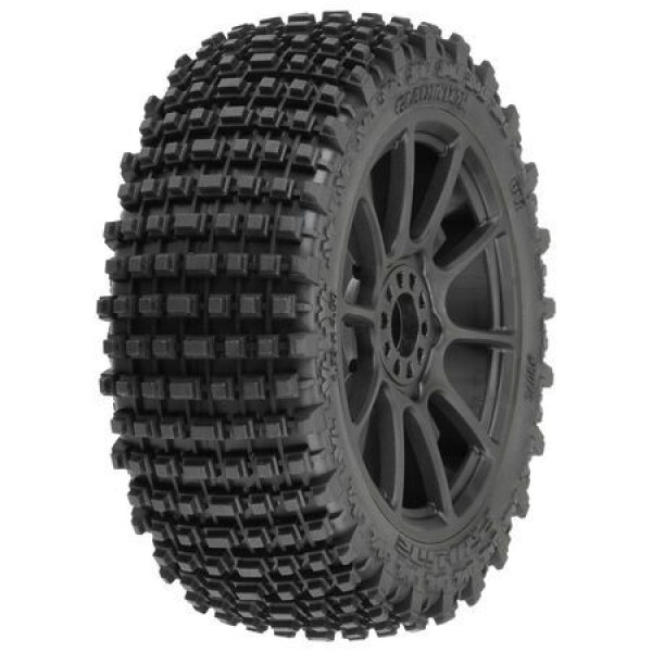 Pro-Line 1/8 Gladiator M2 Fr/Rr Buggy Tires Mounted 17mm Black Mach 10 (2)