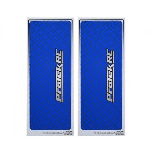 Protek RC Universal Uncut Thick Chassis Protective Sheet, 12.5X33.5cm, Blue (2)