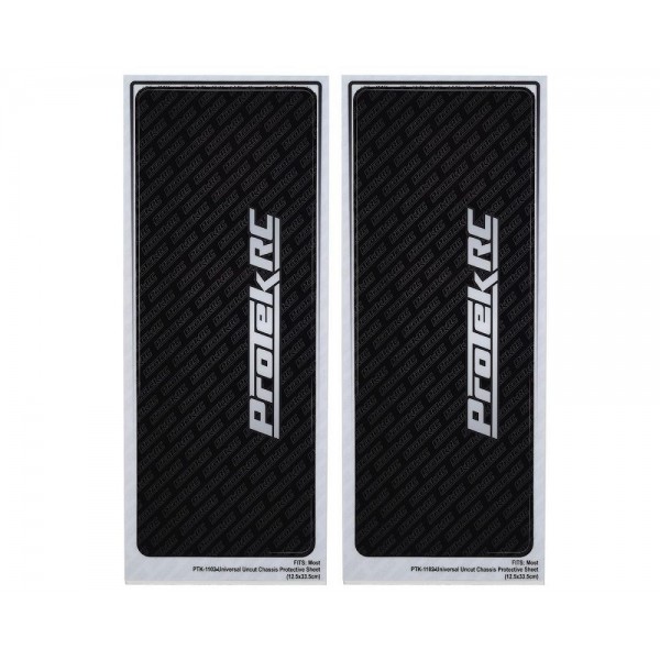 Protek RC Universal Chassis Protective Sheets, 12.5x33.5cm, Black (2)