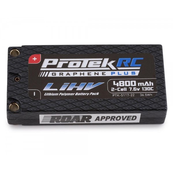 ProTek RC 2S 7.6V 4800mAh 130C Low IR Si-Graphene + HV LCG Shorty LiPo Battery