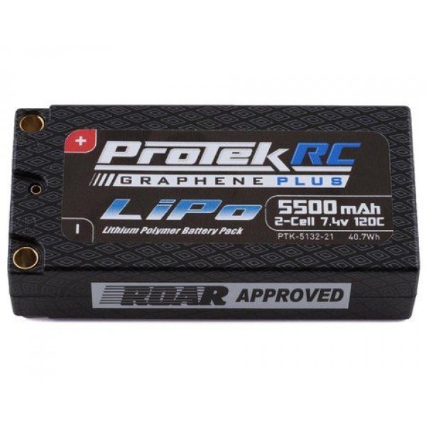 Protek RC Drag Race 2S 7.4V 5500mAh 120C Si-Graphene + Shorty Lipo ...