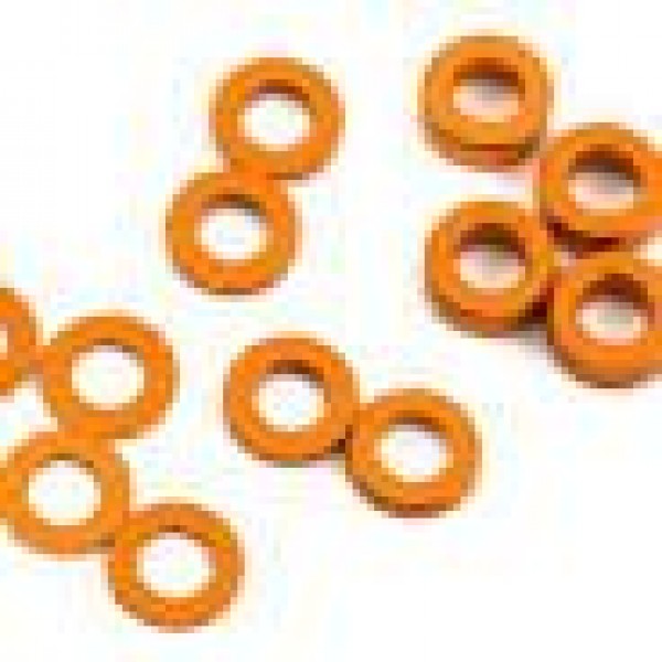 ProTek RC Aluminum Ball Stud Washer Set (Orange) (12) (0.5mm, 1.0mm & 2.0mm)