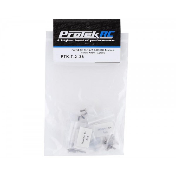ProTek RC TLR 22 5.0AC "Grade 5" Titanium Screw Kit (45) (Upper)