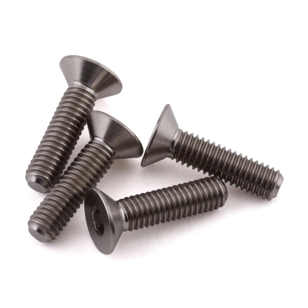 Protek RC Grade 5 Titanium Flat Head Hex Screw, 3x12mm (4)